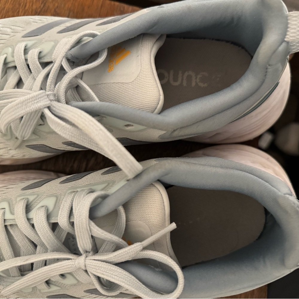adidas Women's Light Gray and Light Blue Running Sneakers - Picture 7 of 9